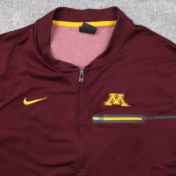 Nike Minnesota Golden Gophers Sweatshirt Mens XL Red Dri-Fit 1/4 Zip Pullover - Picture 5 of 16